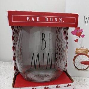 Rae Dunn Be Mine Glass - Red and Clear